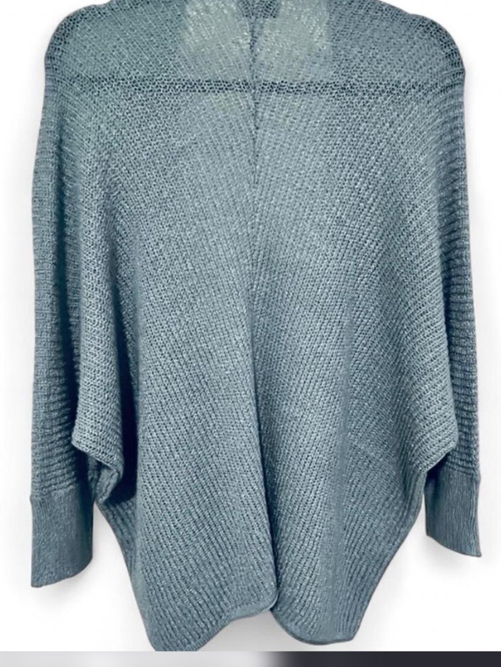NWOT Be Cool Sage Green Oversized Lightweight Open Front Knit Cardigan Size M/L - Picture 4 of 8